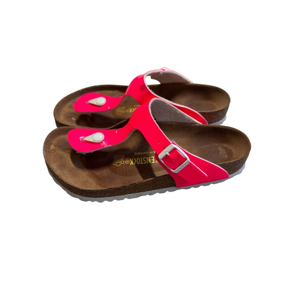 Birkenstock Gizeh Size 39 L8 M6 Hot Pink Neon Thong Sandals Germany - Picture 6 of 10